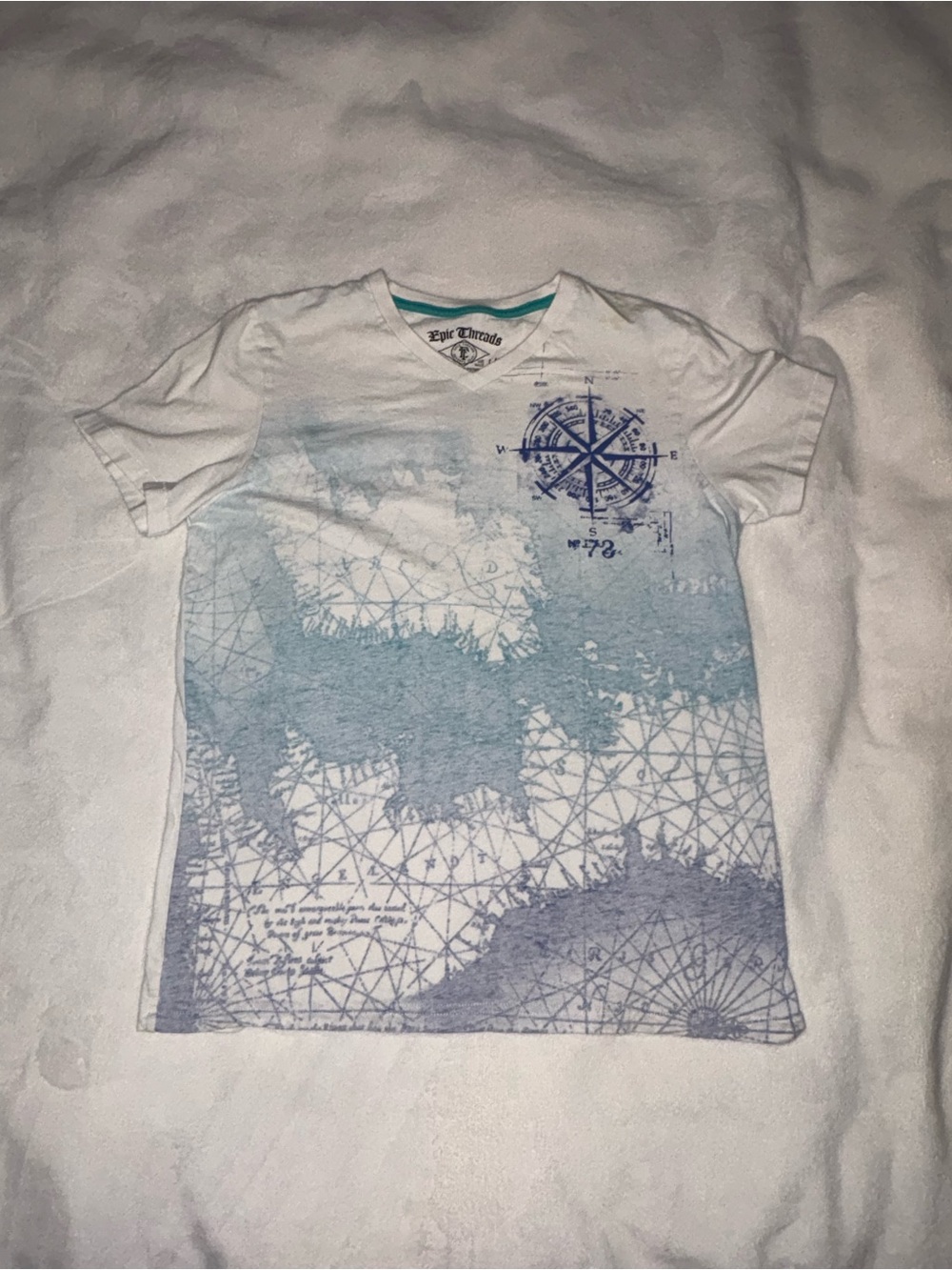 Epic Threads White Compass Tee, Watercolor, (Boys Large)